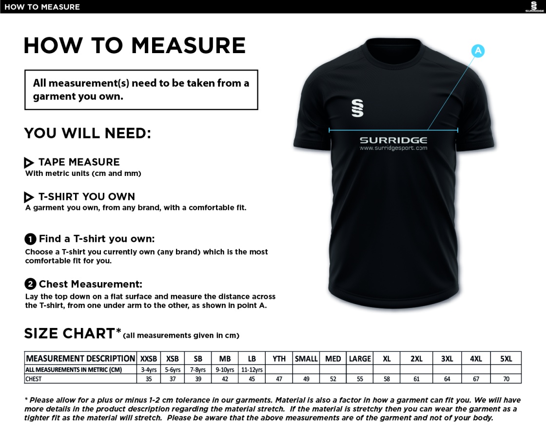 Marsden Heights Community College - Dual Games Shirt - Black - Men's Fit - Size Guide