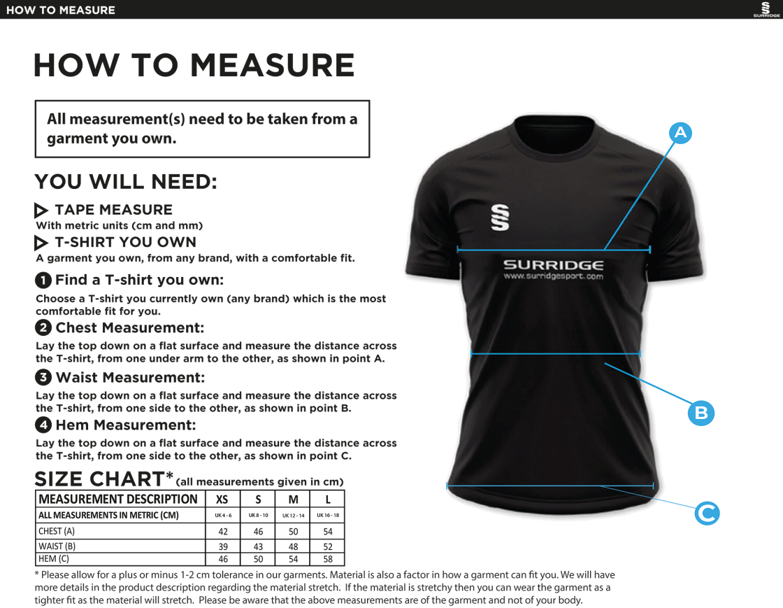 Marsden Heights Community College - Dual Games Shirt - Black - Women's Fit - Size Guide