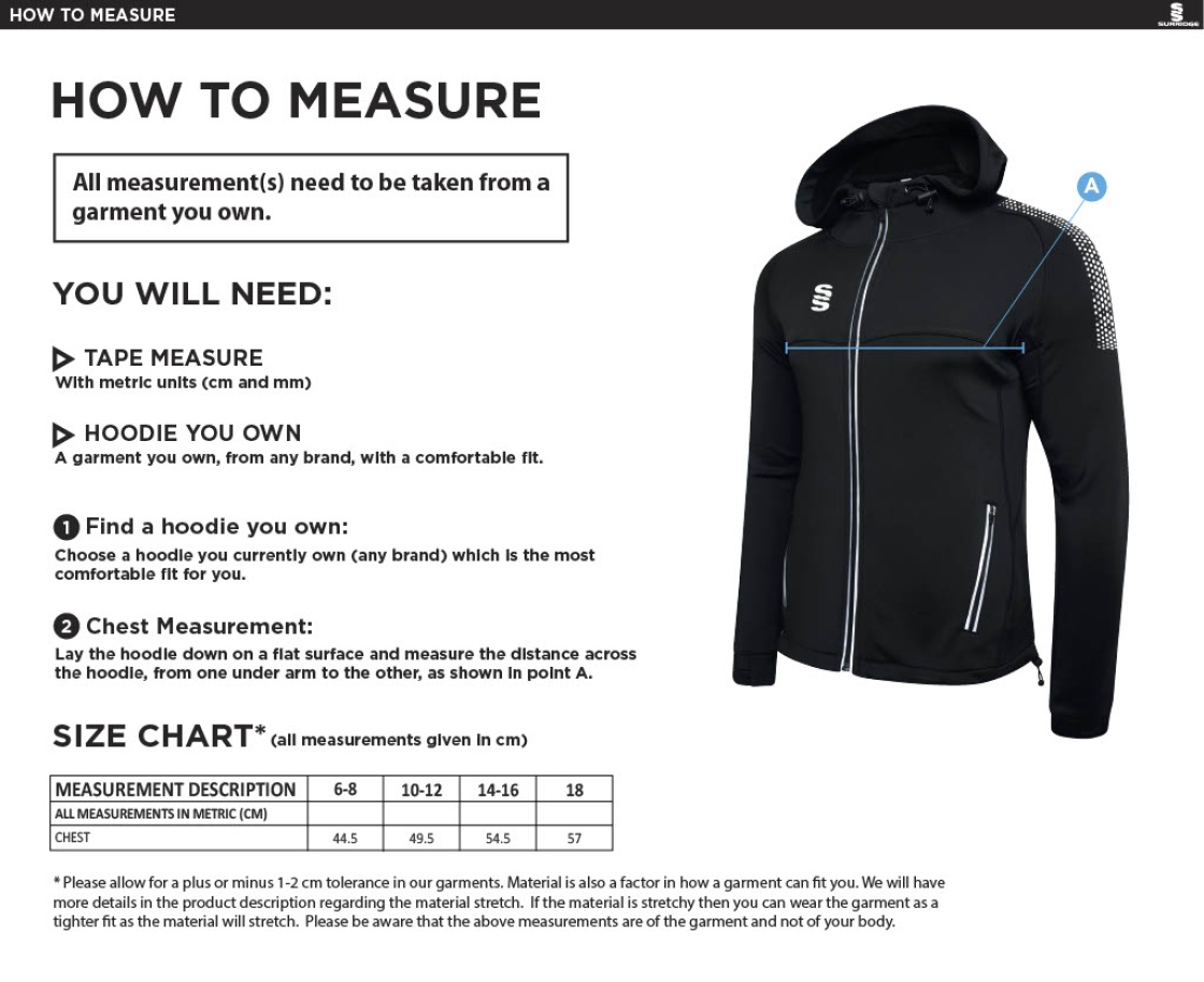 Marsden Heights Community College - Dual Full Zip Hoody - Women's Fit - Size Guide